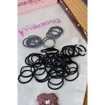 Cinderella 100'lü Çantalı Acıtmaz Kız Bebek Siyah Lastik Toka Seti 2cm - Dayanıklı Lastikli Çocuk Saç Tokası