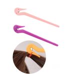 Cinderella Accessories 2'li Saç Örgü Lastiği Kesici Pembe Mor Renkli - Zarar Vermeyen Lastikli Saç Tokası Kesme Aparatı