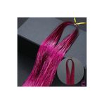Cinderella Fuşya Renkli Hair Tinsel Saç Simi 120cm - Simli Saç Aksesuarı Örme Postiş Saça Bağlanan Model
