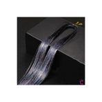Cinderella Gri Renkli Hair Tinsel Saç Simi 120cm - Simli Saç Aksesuarı Örme Postiş Saça Bağlanan Model