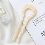 Cinderella Krem Sarısı Model France-Handmade Kemik Topuz Tokası - Gür Sık Saçlara Uygun Çubuk Saç Topuz Tokası