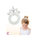 Cinderella Su Damlası Kristal Taşlı İncili Kız Çocuk Prenses Tacı Lastikli Topuz Tokası - Parti Doğum Günü Taç