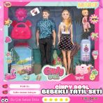 Cindy Doll Aile Tatil Seti - Aksesuarlı Bebek Seti - Oyuncak Tatil Seti - Gelin Damat Oyuncak Aile Oyuncak
