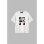 CİNEMA MODA Bombshell Femme Baskılı Relaxed Fit Beyaz Kadın Tshirt