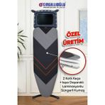 Cıngıllıoğlu CM-081 Larissa Plas Black Serisi Ergonomik Tasarım Desenli Ütü Masası 43 x 126 cm Keçe Malzemeden
