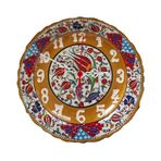 Çini Boyama Kabartma Duvar Saat 25cm - Çini Saat