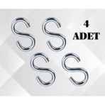 Çinko İle İşlenmiş 316 Paslanmaz Çelik KROM S Kanca, 6 mm 4 Adet Her Türlü Amaç İçin Kullanılır