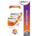 Çinkopast Portakallı Çinko Asetat Pastil, C Vitamini, İhlamur ve Bal İçerikli, 2'li Paket (24 Pastil)
