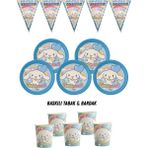Cinnamoroll Cinnamoron 32 Kişilik Tabak , Bardak , Flama Bayrak Doğum Günü Set