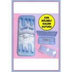 Cinnamoroll Figürlü Çok Bölmeli Plastik Kalemlik Kalem Kutusu - Renkli - standart
