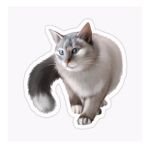 Cins Kedi İran Kedisi Araba Oto Sticker Etiket Renkli V2