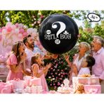 Cinsiyet Belirleme Konfetili Pembe Balon 36 Inç Baby Shower Parti Süsü