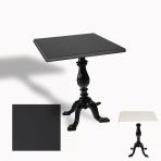 Çipa 1001 Döküm Ayak Kare Masa 60X60 Cm - (Werzalit, Wermodin Ve Allzalit Tabla) - Siyah