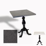 Çipa 1001 Döküm Ayak Kare Masa 80X80 Cm - (Werzalit, Wermodin Ve Allzalit Tabla) - Grey Marble