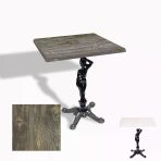 Çipa 1003 Döküm Ayak Kare Masa 70X70 Cm - (Werzalit, Wermodin Ve Allzalit Tabla) - Old Pine