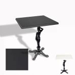 Çipa 1003 Döküm Ayak Kare Masa 70X70 Cm - (Werzalit, Wermodin Ve Allzalit Tabla) - Siyah
