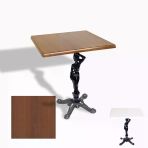 Çipa 1003 Döküm Ayak Kare Masa 80X80 Cm - (Werzalit, Wermodin Ve Allzalit Tabla) - Koyu Ahşap
