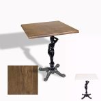 Çipa 1003 Döküm Ayak Kare Masa 80X80 Cm - (Werzalit, Wermodin Ve Allzalit Tabla) - Rustic Dark