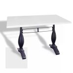 Çipa 3011 Döküm Ayak Masa 80X120 Cm - (Werzalit, Wermodin Ve Allzalit Tabla) - Beyaz