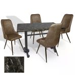 Çipa - Çırağan Mutfak Masa Takımı - 80X120 (Werzalit, Wermodin Ve Allzalit Tabla) - (Teramo - Kahve)