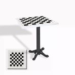 Çipa Döküm Ayak Kare Masa 80X80 Cm - (Werzalit, Wermodin Ve Allzalit Tabla) - Satranç Beyaz