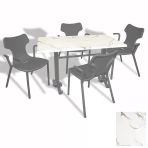 Çipa Döküm Ayak - Play Polipropilen Masa Takımı - 70X120 (Werzalit, Wermodin Veya Allzalit Tabla) - Afyon Mermer-Antrasit