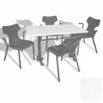 Çipa Döküm Ayak - Play Polipropilen Masa Takımı - 80X120 (Werzalit, Wermodin Veya Allzalit Tabla) - Beyaz-Antrasit