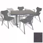Çipa Döküm Ayak - Play Polipropilen Masa Takımı - 80X120 (Werzalit, Wermodin Veya Allzalit Tabla) - Greymarble-Antrasit