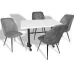Çipa - Nilüfer Mutfak Masa Takımı - 80X120 (Werzalit, Wermodin Ve Allzalit Tabla) - Beyaz - Füme