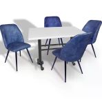 Çipa - Nilüfer Mutfak Masa Takımı - 80X120 (Werzalit, Wermodin Ve Allzalit Tabla) - Beyaz - Mavi