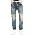 Cipo & Baxx CDK112 Nakışlı Vintage Mavi Erkek Çocuk Kot Pantolon - 7 - 8 Yaş