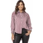Cipo & Baxx Cipo&Baxx WH122 Bordo Çizgili Oversize Bayan Gömlek