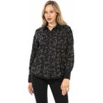Cipo & Baxx WH120 Taşlı Siyah Bayan Gömlek