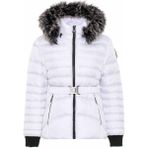 Cipo & Baxx WM132 Kürklü Beyaz Kadın Şişme Mont - XL