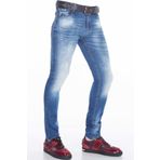 Cipo&Baxx CD319B Açık Mavi Slim Fit Dar Paçalı Erkek Kot Pantolon