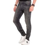 Cipo&Baxx CD374 Siyah Eskimiş Slim Fit Erkek Kot Pantolon