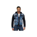 Cipo&Baxx CJ154 Kolları Penye Kapşonlu Jean Erkek Kot Ceket - Mavi