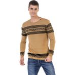 Cipo&Baxx CP243 Desenli Camel Erkek Kazak