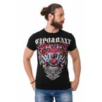 Cipo&Baxx Ct729 Taşlı Kaplan Desenli Siyah Tişört