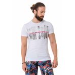 Cipo&Baxx Ct733 Taşlı New York Beyaz Tişört