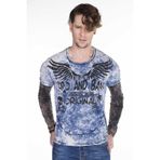 Cipo&Baxx Erkek Mavi Baskılı Yıkamalı Mevsimlik Sweatshirt