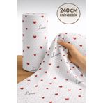 ÇIQRIK HOME %100 Pamuk Nokta Kalp Desen Poplin Kumaş En: 240 cm Nevresim, Çarşaf, Yastık Kılıfı, Elbise ve Çanta