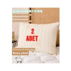 ÇIQRIK HOME 2 ADET Merinos Boncuk Yünü Yastık -İç Dolgu:%70 Yün %30 Silikon
