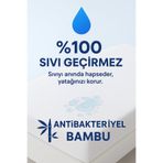 ÇIQRIK HOME Lüx Organik %100 Bambu/Bamboo Üst Kumaşlı Sıvı Geçirmez Yatak Alezi-Nefes Alır-Ses Yapmaz,