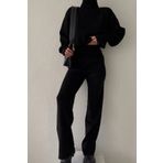 CIQULATA Triko Crop Pantolon Takım Siyah 80047