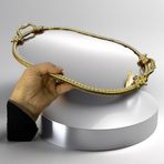 Çırağan Ayaksız Aynalı Oval Sunum Tepsisi 35CM