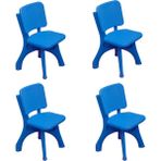 Çırak Çocuk Sandalye Takımı - 4 Adet Renkli Sandalyeler - Anaokulu - Kreş Sandalye - Küçük Sandalye - Mavi