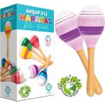 Circle Toys Ahşap Marakas 2'li Lila Renkli Ahşap Eğitici Oyuncak +3 Yaş İçin