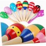 Circle Toys Ahşap Marakas Büyük Boy 20 cm - 1 Adet - Renkli