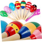 Circle Toys Ahşap Marakas Büyük Boy 20 cm - 6 Adet - Renkli